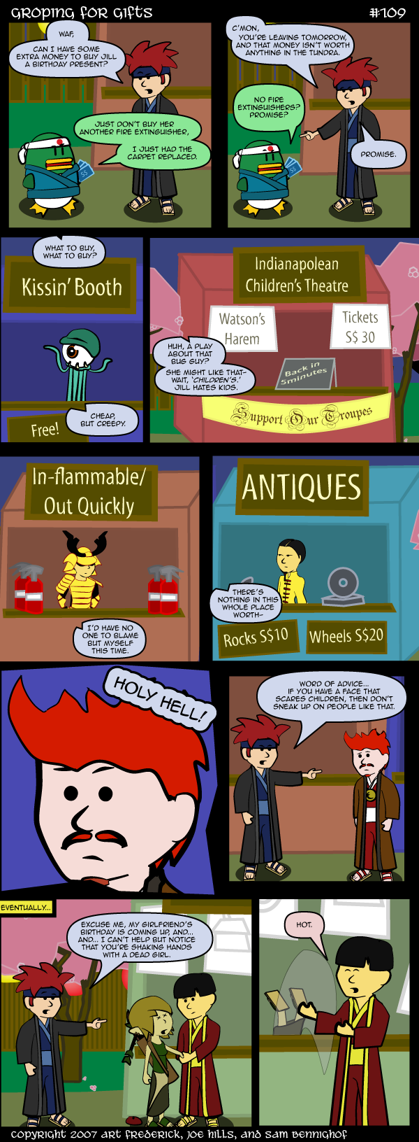 Now I can't help but notice that you have thrown her into a..... Nevermind. How much for a painting? The comic.